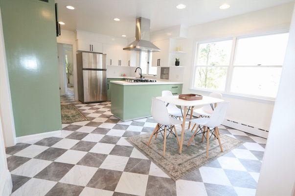 Dining room, Interior, Kitchen, Recessed Lighting, Stainless Steel Appliances
