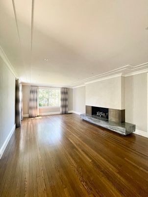 Empty room, Fireplace, Interior, Recessed Lighting, Wood Texture Flooring