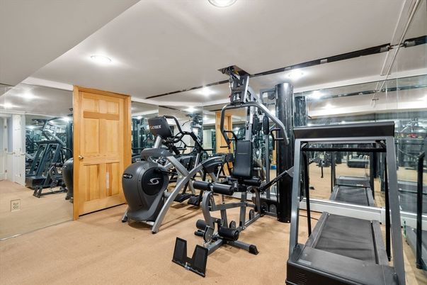Fitness Equipment, Gym, Interior, Recessed Lighting