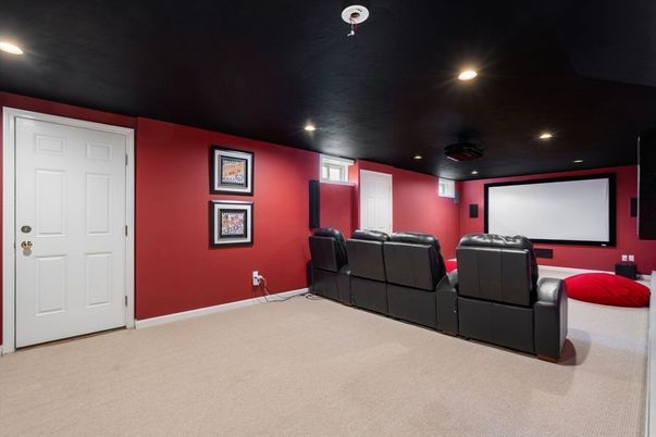 Home Theatre Room, Interior, Projection Screen, Recessed Lighting, Theatre Room
