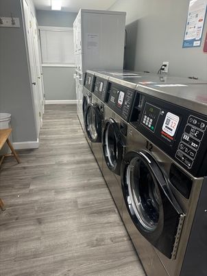 Interior, Washer, Wood Texture Flooring