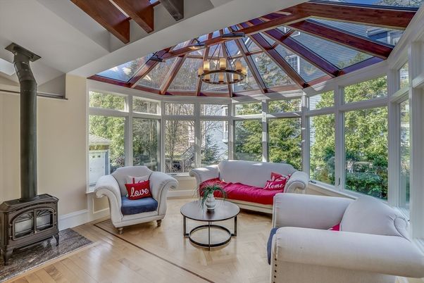 Chandelier, Interior, Living room, Sun Room, Wooden Beams, Wood Texture Flooring