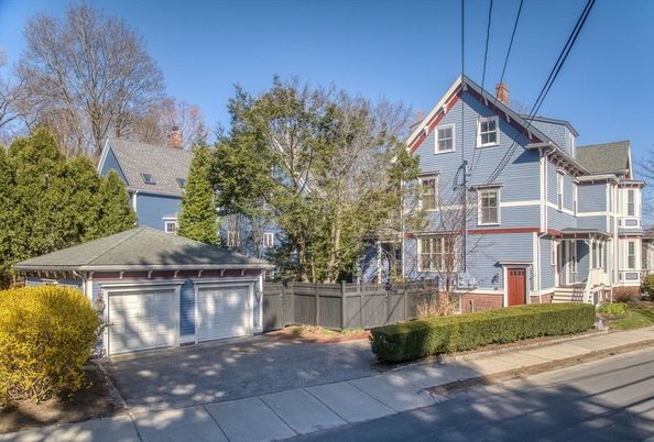 Attached, Detached Garage, Exterior, Facade, Queen Anne Victorian