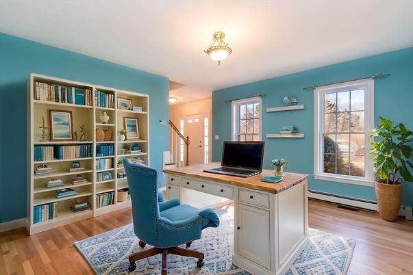 Home Office, Interior, Wood Texture Flooring