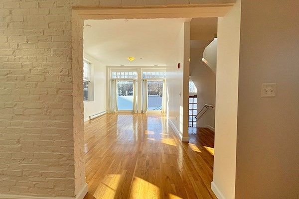 Interior, Recessed Lighting, Stone Walls, Wood Texture Flooring