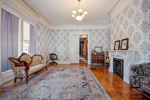 Chandelier, Fireplace, Interior, Wood Texture Flooring