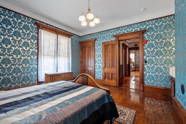Bedroom, Chandelier, Interior, Pendant Lights, Wood Texture Flooring