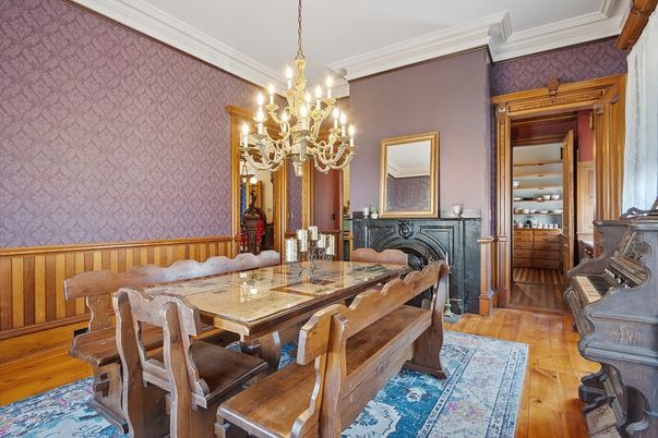 Chandelier, Dining room, Interior, Wood Texture Flooring