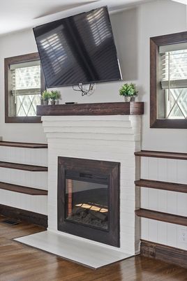 Fireplace, Interior, Wood Texture Flooring