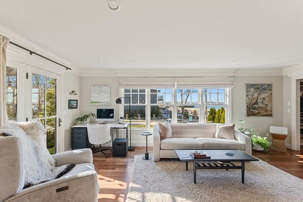 Home Office, Interior, Living room, Recessed Lighting, Wood Texture Flooring