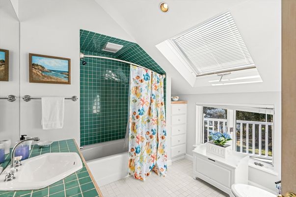 Bathroom, Glass Shower, Interior, Recessed Lighting, Tile Countertops