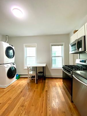 Dining room, Interior, Washer, Wood Texture Flooring