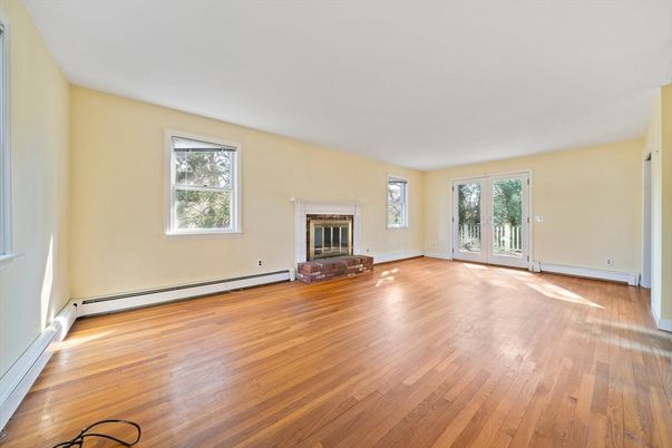 Empty room, Fireplace, Interior, Wood Texture Flooring