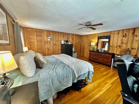 Bedroom, Interior, Wood Texture Flooring, Wooden Walls