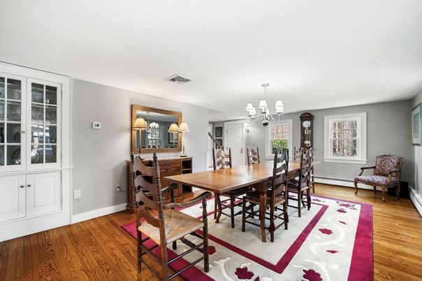 Chandelier, Dining room, Interior, Wood Texture Flooring