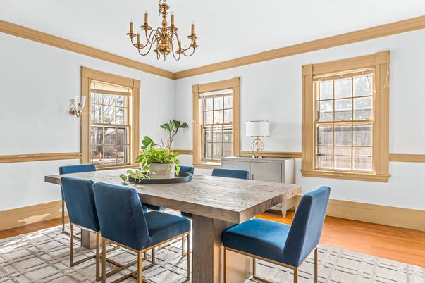 Chandelier, Dining room, Interior, Wood Texture Flooring