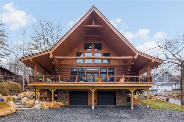 Attached, Exterior, Facade, Log Home