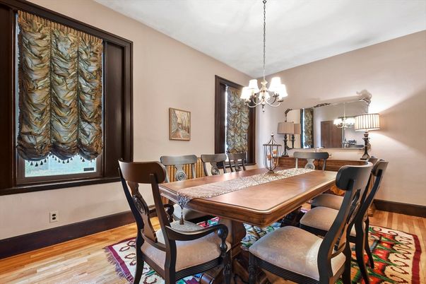 Chandelier, Dining room, Interior, Wood Texture Flooring