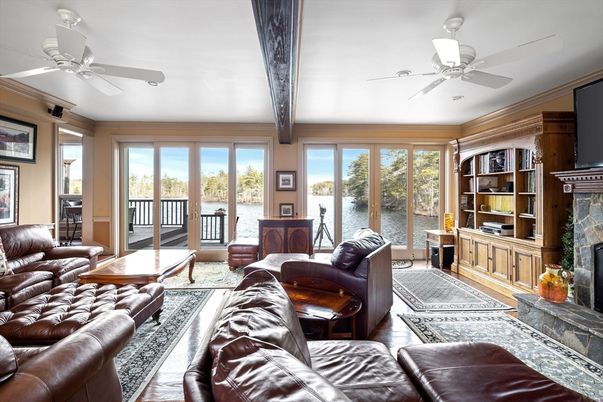 Fireplace, Interior, Living room, Water, Wooden Beams, Wood Texture Flooring