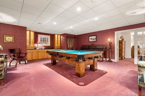 Billiard Table, Game Room, Interior, Recessed Lighting