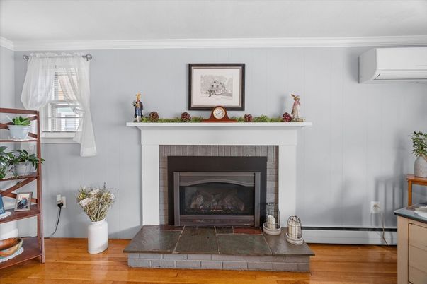 Fireplace, Interior, Wood Texture Flooring