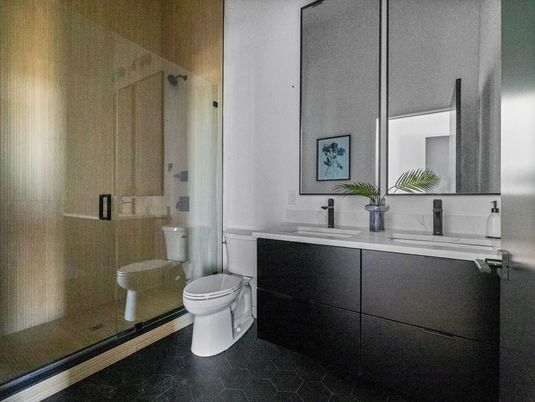 Bathroom, Dual Sink Vanities, Glass Shower, Interior