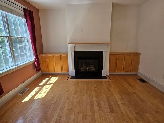 Empty room, Fireplace, Interior, Wood Texture Flooring