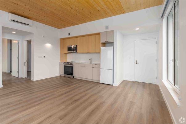 Interior, Kitchen, Recessed Lighting, Wooden Ceilings, Wood Texture Flooring