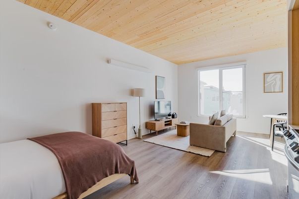 Bedroom, Interior, Wooden Ceilings, Wood Texture Flooring