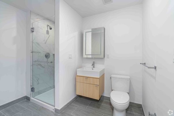 Bathroom, Glass Shower, Interior, Marble Walls