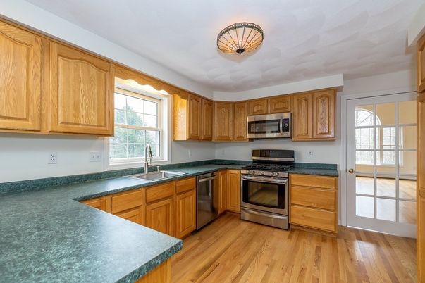 Interior, Kitchen, Stainless Steel Appliances, Wood Texture Flooring