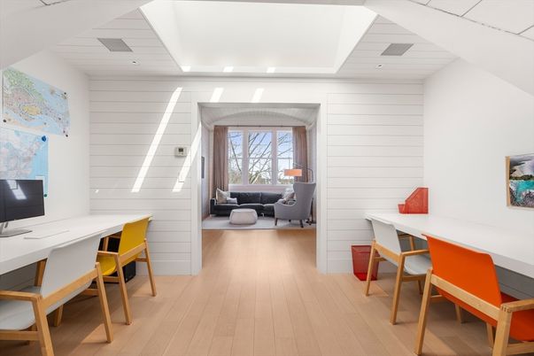 Dining room, Interior, Living room, Recessed Lighting, Wood Texture Flooring