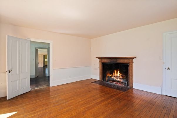 Empty room, Fireplace, Interior, Wood Texture Flooring