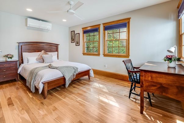 Bedroom, Home Office, Interior, Recessed Lighting, Wood Texture Flooring