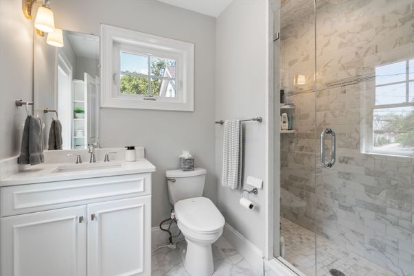 Bathroom, Glass Shower, Interior, Marble, Marble Walls