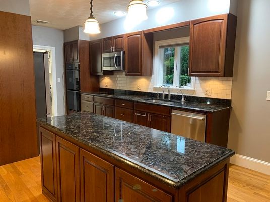 Interior, Kitchen, Pendant Lights, Stainless Steel Appliances, Wood Texture Flooring