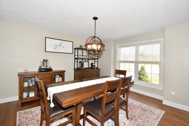Chandelier, Dining room, Interior, Pendant Lights, Wood Texture Flooring