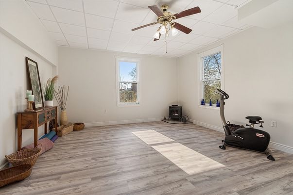 Fitness Equipment, Interior, Wood Texture Flooring