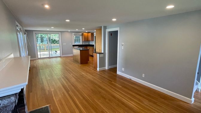 Interior, Kitchen, Recessed Lighting, Wood Texture Flooring