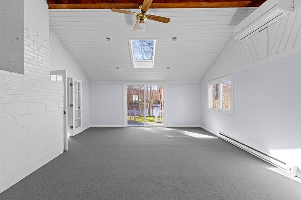 Empty room, Interior, Recessed Lighting, Stone Walls