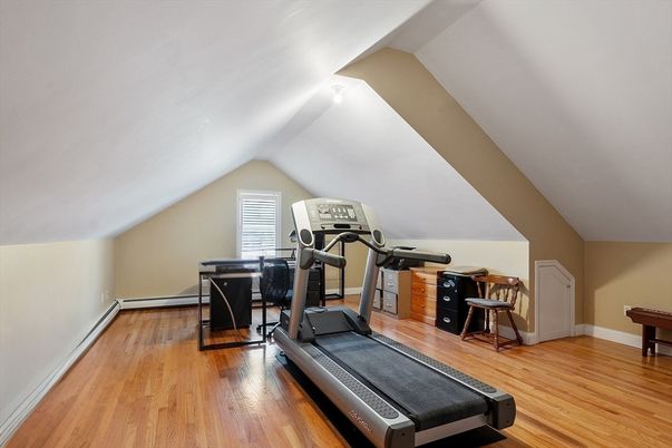 Fitness Equipment, Home Office, Interior, Wood Texture Flooring
