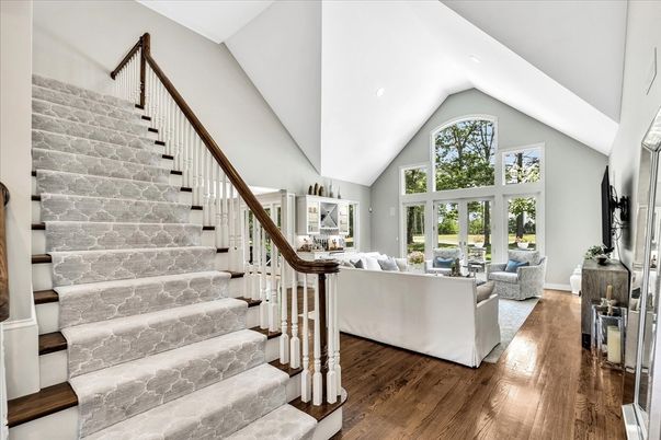 Interior, Living room, Recessed Lighting, Stone Walls, Wood Texture Flooring