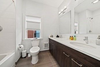 Bathroom, Dual Sink Vanities, Interior, Wood Texture Flooring