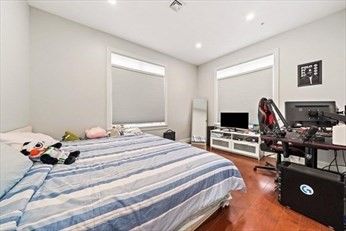Bedroom, Home Office, Interior, Recessed Lighting, Wood Texture Flooring