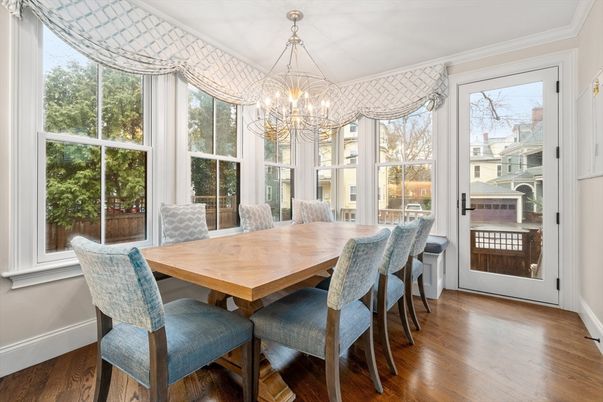 Chandelier, Dining room, Interior, Wood Texture Flooring