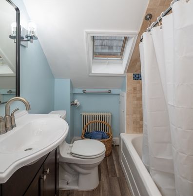 Bathroom, Interior, Wood Texture Flooring