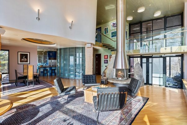Dining room, Fireplace, Interior, Living room, Wood Texture Flooring