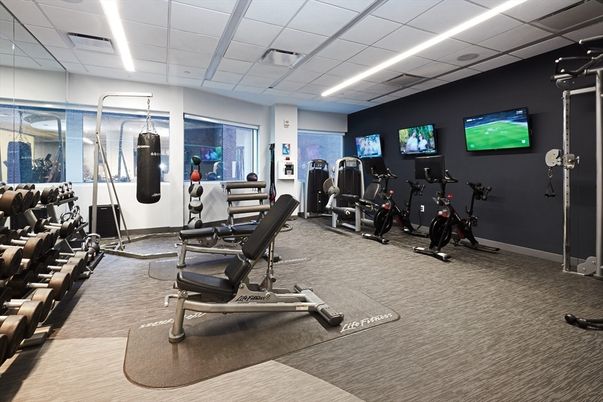 Fitness Equipment, Gym, Interior, Recessed Lighting
