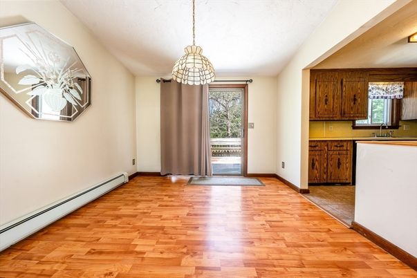 Interior, Kitchen, Pendant Lights, Wood Texture Flooring