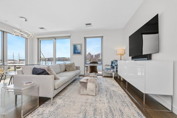 Interior, Living room, Pendant Lights, Wood Texture Flooring
